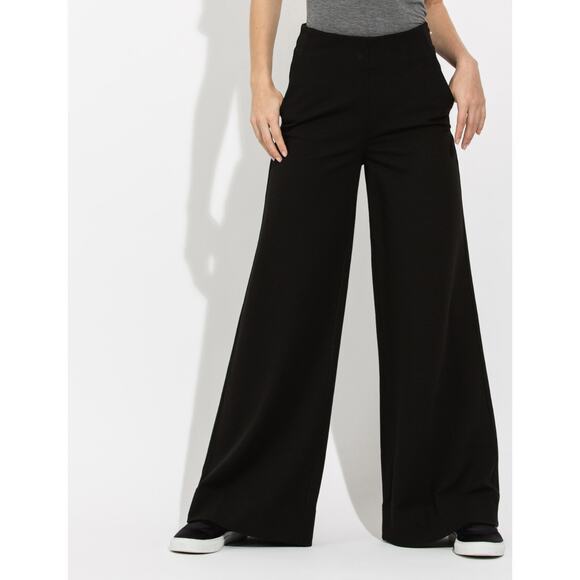 Kit and Ace Womens 2 Dark Gray Constance Wide Leg Ponte Knit Pants Side Zip - Picture 10 of 11